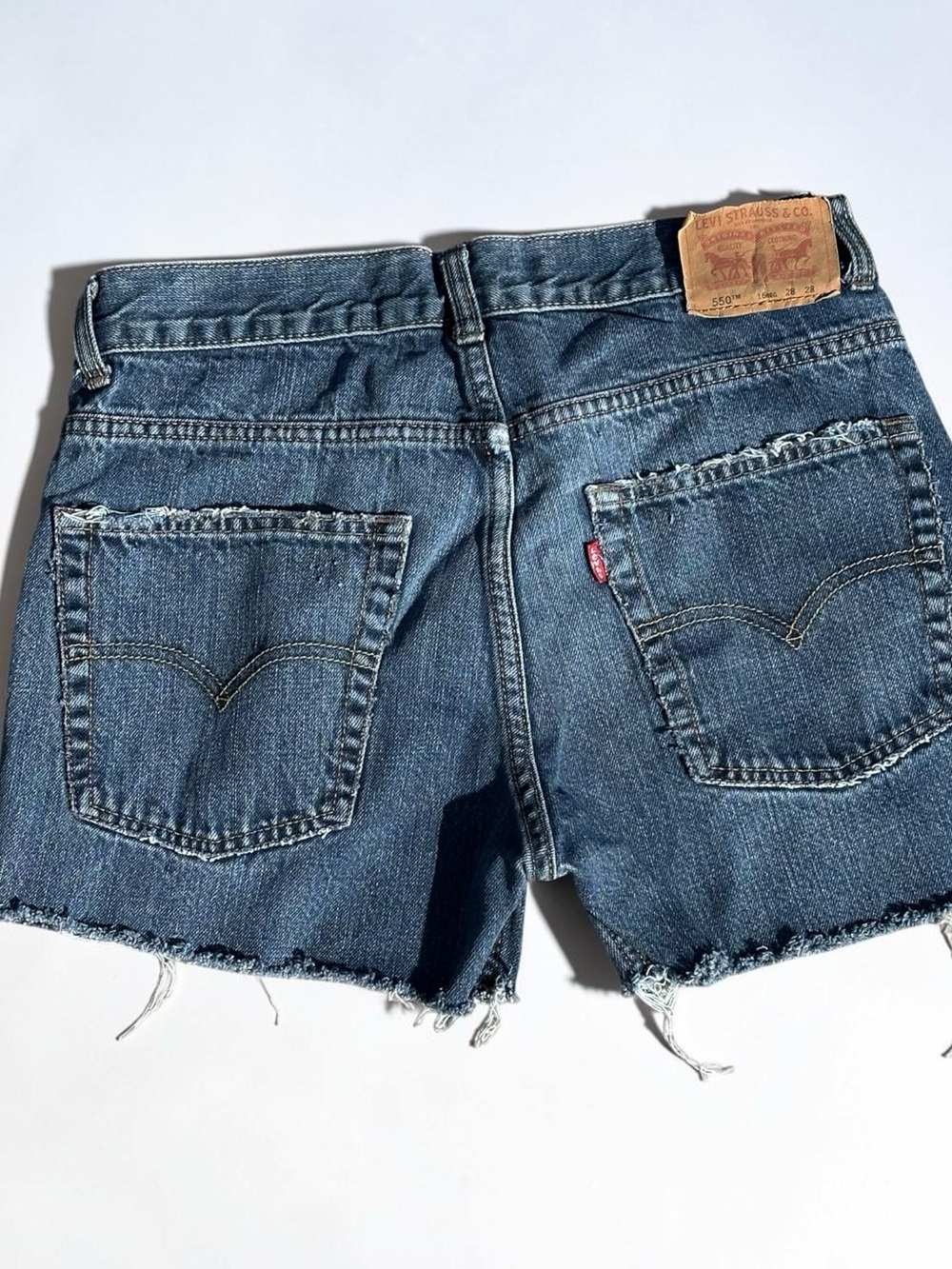 Vintage Levi's 550 Shorts Womens 16 Blue Relaxed Fit High Rise Denim 90s